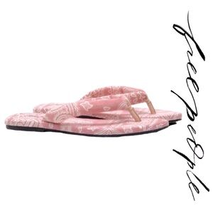 Free People Pink Bandana Print Flip Flops